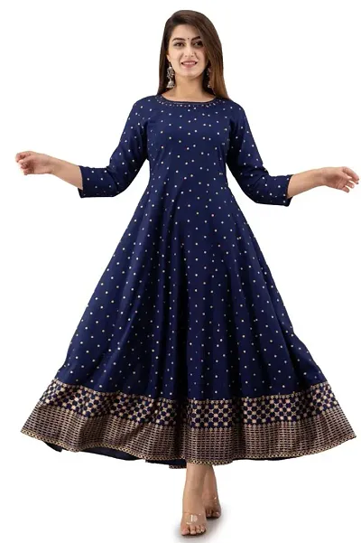 Trendy Polka Sequin Work Flared Anarkali Kurta For Women