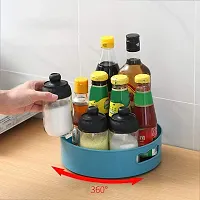 VR 360deg; Blue Rotating Organizer Tray for Kitchen Organizer/Cosmetics Organizer - 1000 ml Plastic Utility Container-thumb2