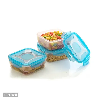 VR Airtight Plastic Fridge Containers Food Storage Box Set 3 for Kitchen - 800 ml Plastic Fridge Container( Pack of 3, Blue)