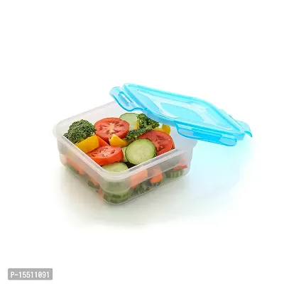 VR Airtight Plastic Fridge Containers Food Storage Box Set 3 for Kitchen - 800 ml Plastic Fridge Container( Pack of 3, Blue)-thumb2