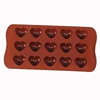 VR  Heart Shape chocolate  Mold || Hearts Shaped Decorating Mould for Chocolates, Jelly, Candy, Fondant || Kitchen Baking Tool (Brown) 1 pcs-thumb3