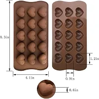 VR  Heart Shape chocolate  Mold || Hearts Shaped Decorating Mould for Chocolates, Jelly, Candy, Fondant || Kitchen Baking Tool (Brown) 1 pcs-thumb1