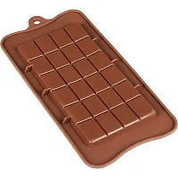 VR Silicone Bar Chocolate Mould Break Apart Choc Block Mould , Chocolate colour (Pack of 1)-thumb1