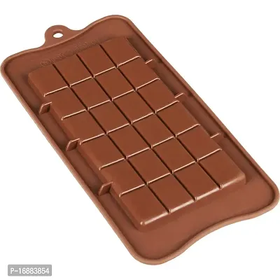 VR Silicone Bar Chocolate Mould Break Apart Choc Block Mould , Chocolate colour (Pack of 1)-thumb2