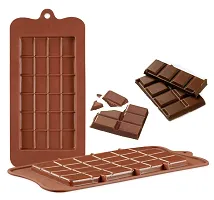 VR Silicone Bar Chocolate Mould Break Apart Choc Block Mould , Chocolate colour (Pack of 1)-thumb1