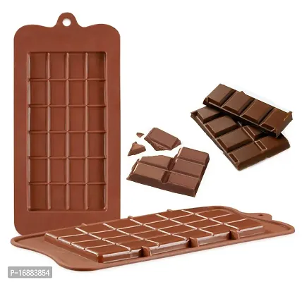 VR Silicone Bar Chocolate Mould Break Apart Choc Block Mould , Chocolate colour (Pack of 1)-thumb4