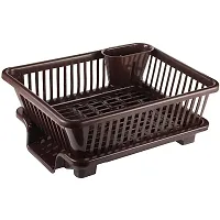 VR Large Durable Sink Plastic Dish Rack Utensil Drainer Drying Basket for Kitchen with draining Tray After wash Tool Cutlery Fork Organizer Dish Drainer Kitchen Rack Dish Drainer Kitchen Rack-thumb1