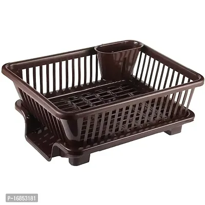 VR Large Durable Sink Plastic Dish Rack Utensil Drainer Drying Basket for Kitchen with draining Tray After wash Tool Cutlery Fork Organizer Dish Drainer Kitchen Rack Dish Drainer Kitchen Rack-thumb2