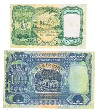 Combo Of 2 Burma British India King George VI  10 Rupees   100 rupees Fancy  note only for collection-thumb1