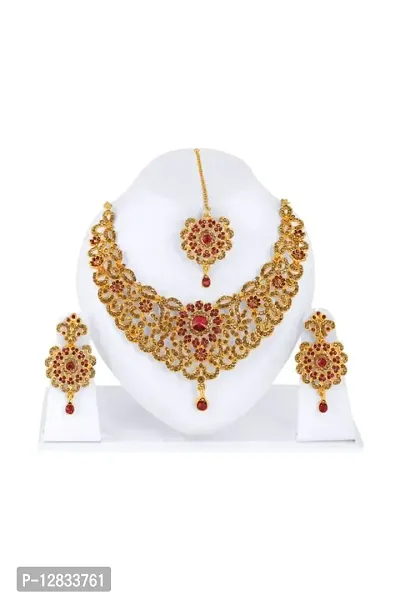 R A ENTERPRISES Gold Plated Lct Stone Studded Necklace Set For Women-thumb2