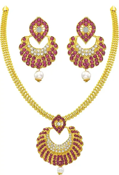 Gold Plated Party Wear Alloy Jewellery Set For Womens