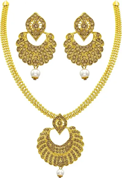 Gold Plated Party Wear Alloy Jewellery Set For Womens