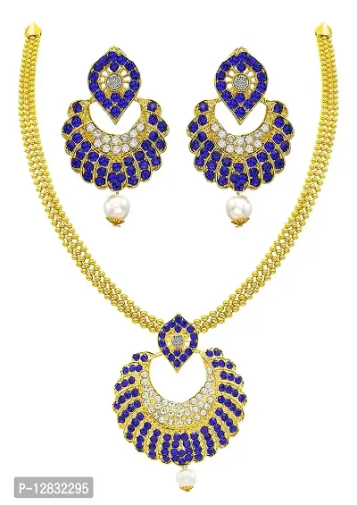 R A ENTERPRISES Design Traditional Stylish Fancy Stone Necklace Jewellery Set for Women