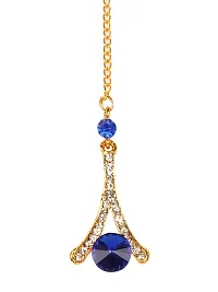R A ENTERPRISES Gold Plated necklace with royal blue diamond-thumb3