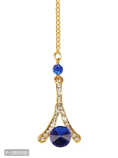 R A ENTERPRISES Gold Plated necklace with royal blue diamond-thumb4