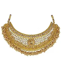 R A ENTERPRISES Glamorous LCT Gold Plated Wedding Jewellery Pearl Choker Necklace Set Combo For Women(RA724)-thumb4