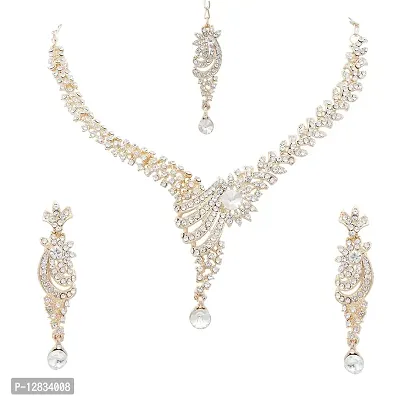 Rose Gold Plated Jewellery Set with White Austrian Diamond for Women-thumb0