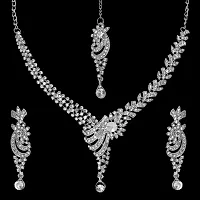 Rhodium Plated Jewellery set with White Austrian Diamond For Women-thumb2
