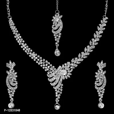 Rhodium Plated Jewellery set with White Austrian Diamond For Women-thumb3