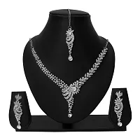 Rhodium Plated Jewellery set with White Austrian Diamond For Women-thumb1