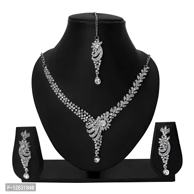 Rhodium Plated Jewellery set with White Austrian Diamond For Women-thumb2