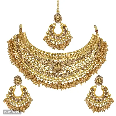 R A ENTERPRISES Gold Plated Gorgeous Jewellery Set for Women (Combo of 2 )-thumb3