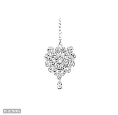 R A ENTERPRISES Silver Plated Austrian Diamond Stylish Choker Necklace Jewellery Set For Women-thumb4