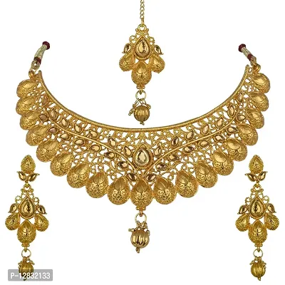 R A ENTERPRISES Gold Plated Gorgeous Jewellery Set for Women (Combo of 2 )-thumb4