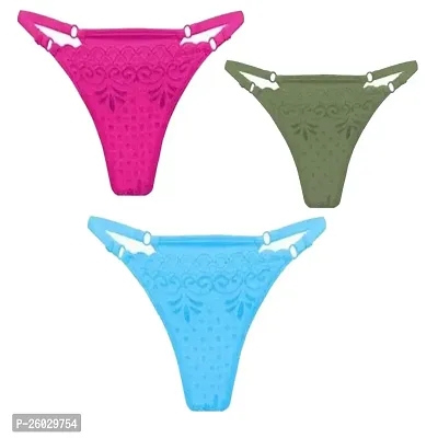 Women Thong/G-String Lace Panty (Color: NTBlue Green,PINK)