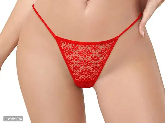Women Thong/G-String Lace Panty (Color: Red )