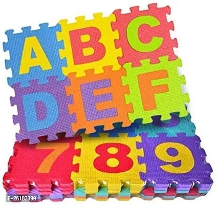 Toy Park Kids Alphanumeric EVA MAT Puzzle for Kids Indoor  Outdoor, Sensory Playmat for Babies with Alphabet  Numbers (1x1ftx9mm)- Pack of 36 Pieces Multicolor-thumb0
