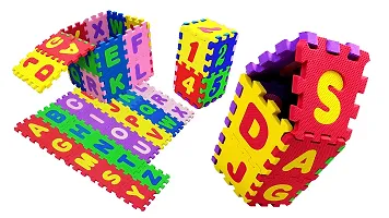 Toy Park Kids Alphanumeric EVA MAT Puzzle for Kids Indoor  Outdoor, Sensory Playmat for Babies with Alphabet  Numbers (1x1ftx9mm)- Pack of 36 Pieces Multicolor-thumb1