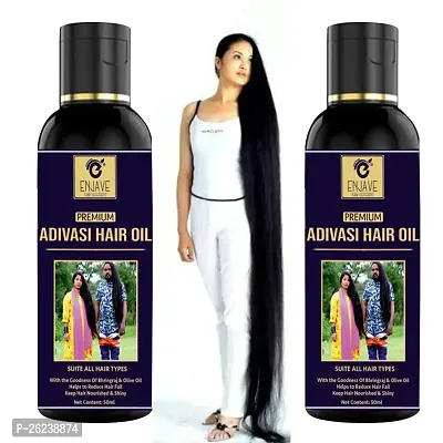 Enjave Adivasi Hair Growth and Bhringraj Hair Oil For Hair Fall Control  Hair Growth|is adivasi oil good for hair|adivasi hair oil| Herbal adivasi oil|Castor oil|Coconut oil|Amla oil|Almond oil|Flax-thumb0