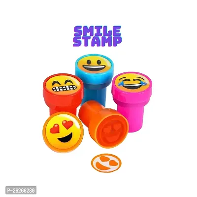 Emoji Stamp Pack of 10 Smile Design Face Stamps Toys for Kids-thumb0
