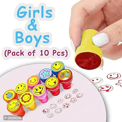 Emoji Stamp Pack of 10 Smile Design Face Stamps Toys for Kids-thumb4