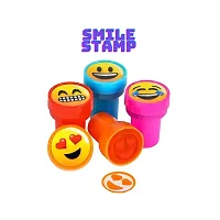 Emoji Stamp Pack of 10 Smile Design Face Stamps Toys for Kids-thumb1