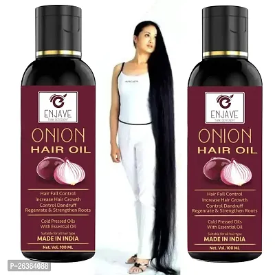 Enjave Onion Blackseed Hair oil For Hair Fall Control | onion hair oil | hair oil | Hair Growth Oil | adivasi herbal oil | red onion hair oil Pack Of 2-thumb0