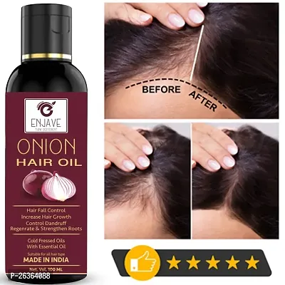 Enjave Onion Blackseed Hair oil For Hair Fall Control | onion hair oil | hair oil | Hair Growth Oil | adivasi herbal oil | red onion hair oil Pack Of 2-thumb2