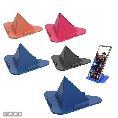 Portable Three-Sided Triangle Desktop Stand Mobile Paradise Universal Phone Pyramid Shape Holder Desktop Stand (Multi Color) (Pack of 3) Mobile Holder