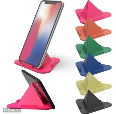 JMD Portable Three-Sided Triangle Desktop Stand Mobile Paradise Universal Phone Pyramid Shape Holder Desktop Stand (Multi Color) (Pack of 4) Mobile Holder-thumb0