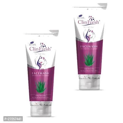 Clin Fresh Daily Cleansing For Oily  Acne Prone Skin pack of 2 Face Wash  (150g)-thumb0