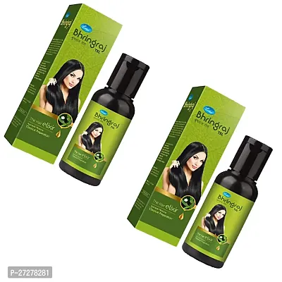 Leeford Bhringraj Ayurvedic Hair Oil for Hair Growth and Hair Fall Control Combo Pack of 2 (100ml Each)- for Long and Shiny Hairs and Helps to Remove Dandruff - for Men  Women