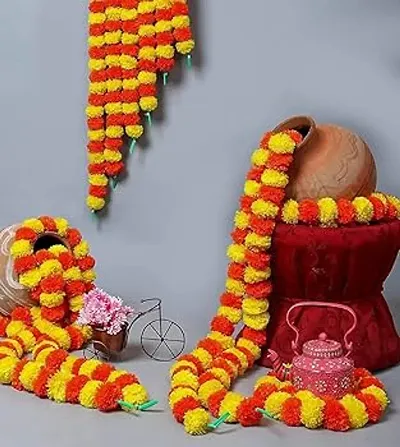 TEMPLE  DECORETION PHOOL MALA IN PACK OF 10