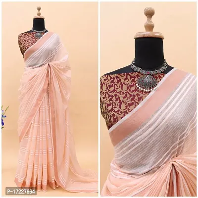 Fancy Cotton Silk Saree with Blouse Piece for Women-thumb0