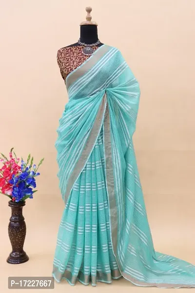 Fancy Cotton Silk Saree with Blouse Piece for Women