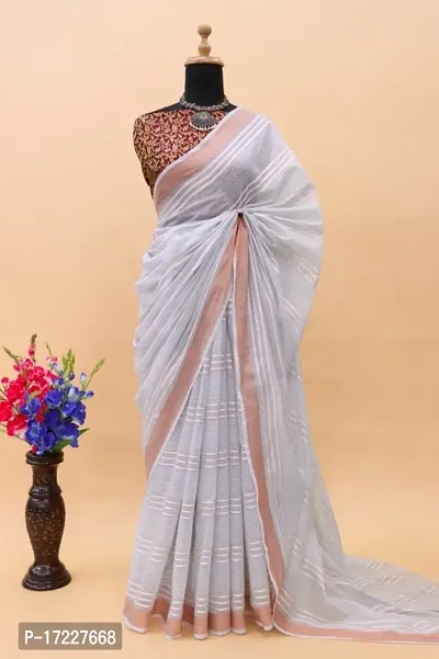 Fancy Cotton Silk Saree with Blouse Piece for Women-thumb0