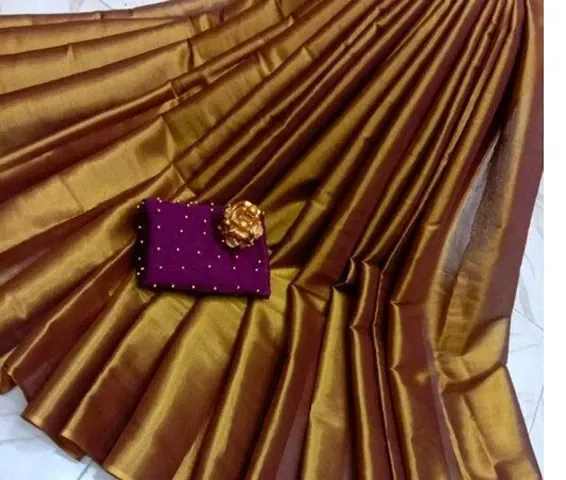 Daily Wear Poly Silk Saree with Blouse piece