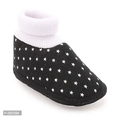 Cute Small Star Black Baby Infant Soft Booties-thumb0