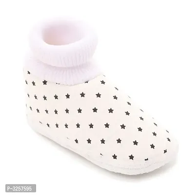 Cute Small Star White Baby Infant Soft Booties-thumb0