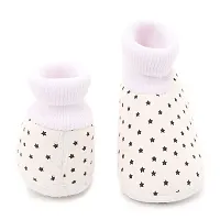 Cute Small Star White Baby Infant Soft Booties-thumb1